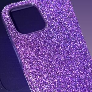 SWAROVSKI CRYSTAL PURPLE CELL PHONE COVER FOR  IPHONE 12 PRO MAX